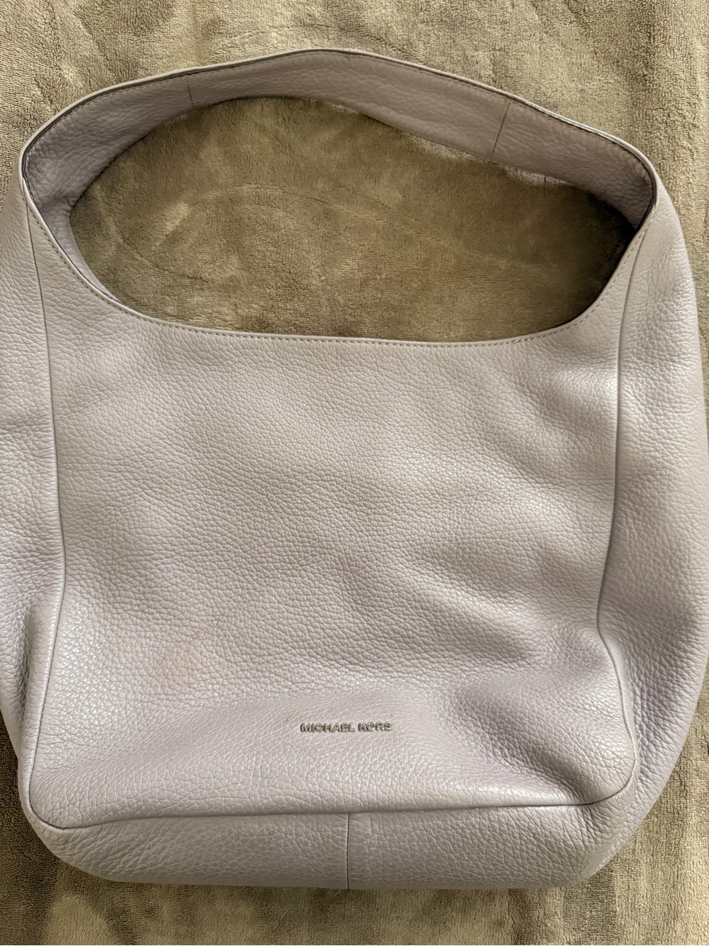 Michael Kors Pebbled Leather Shoulder Hobo in Lilac